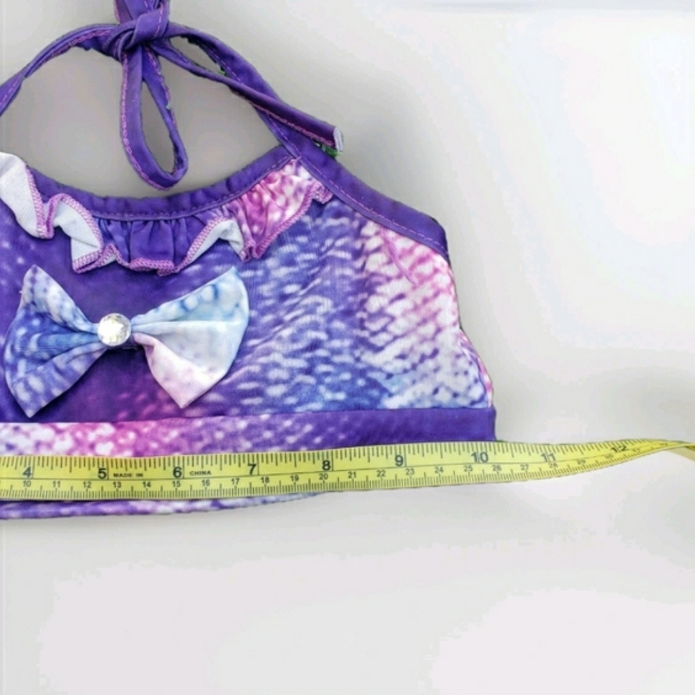 Girls Mermaid 3 Piece Bathing Suit (6-6X) - Picture 3 of 8
